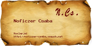 Noficzer Csaba névjegykártya